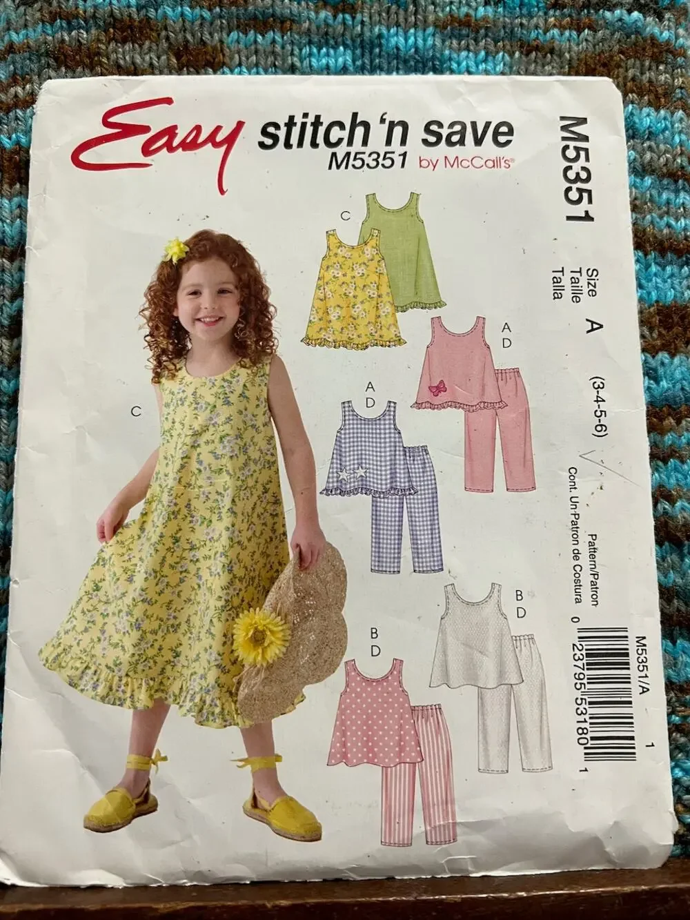 McCalls pattern 5351 girls Aline dress top pants ruffle hem